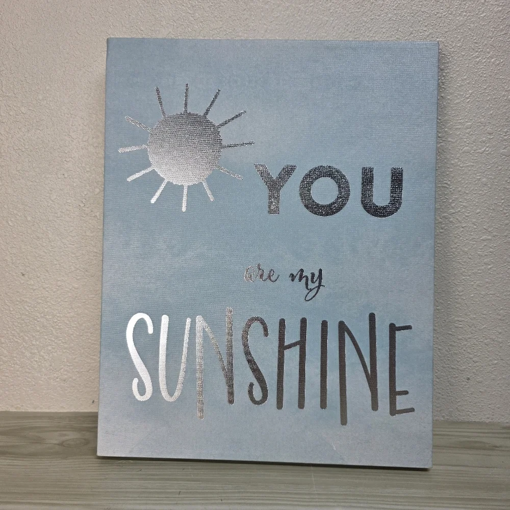 3/$15 🔴 Sale Wall Art Home Decor In Silver and Blue 'You Are My Sunshine'